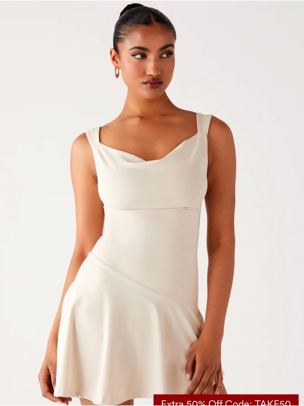 Peppermayo Cream Sleeveless Mini Dress